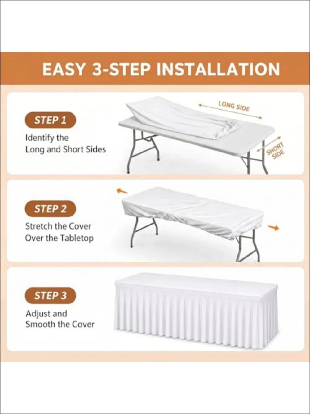 Spandex Tablecloth Rectangle Stretch Table Cover 6 Ft